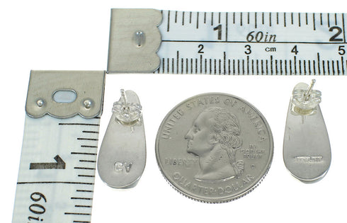 Turquoise And Opal Silver Southwestern Post Earrings WX66528