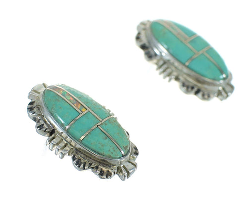 Silver Turquoise And Opal Inlay Southwest Post Earrings WX66553