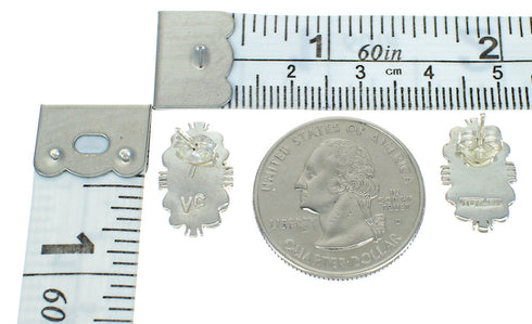 Silver Turquoise And Opal Inlay Southwest Post Earrings WX66553