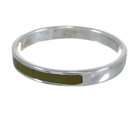 Turquoise Southwest Genuine Sterling Silver Stackable Ring Size 4-3/4 YX81269