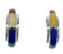 Authentic Sterling Silver Southwestern Multicolor Post Hoop Earrings QX72498