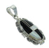 Genuine Sterling Silver Jet And Mother of Pearl Pendant VX65491