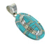 Turquoise And Opal Inlay Genuine Sterling Silver Pendant VX65512