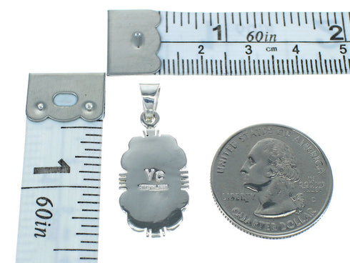 Turquoise And Opal Inlay Sterling Silver Southwest Pendant VX65515