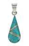 Silver Turquoise And Opal Tear Drop Southwest Pendant VX65573