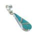 Silver Turquoise And Opal Tear Drop Southwest Pendant VX65573