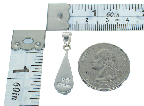 Silver Turquoise And Opal Tear Drop Southwest Pendant VX65573