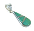 Southwest Genuine Sterling Silver Turquoise And Opal Inlay Tear Drop Pendant VX65576