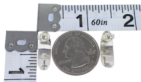 Multicolor Authentic Sterling Silver Southwestern Post Hoop Earrings RX65547