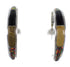 Sterling Silver Southwest Multicolor Post Hoop Earrings RX65596
