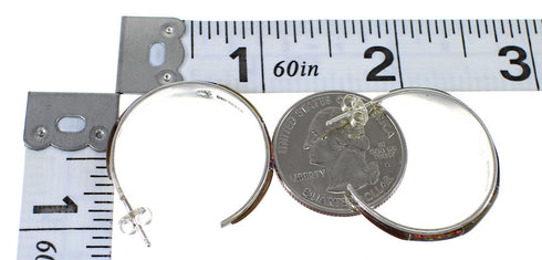 Sterling Silver Southwest Multicolor Post Hoop Earrings RX65596