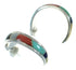 Multicolor Authentic Sterling Silver Post Hoop Earrings RX66308