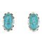 Southwest Turquoise Inlay And Sterling Silver Post Earrings WX73926