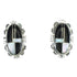 Jet Mother Of Pearl Inlay Sterling Silver Post Earrings RX66416
