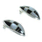 Genuine Sterling Silver Jet Mother Of Pearl Inlay Post Earrings RX66423