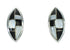 Genuine Sterling Silver Jet Mother Of Pearl Inlay Post Earrings RX66423