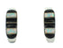 Sterling Silver Jet Opal Inlay Post Hoop Earrings RX65714
