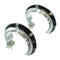 Genuine Sterling Silver Jet Opal Inlay Post Hoop Earrings RX65756
