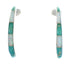 Sterling Silver Turquoise Opal Inlay Post Hoop Earrings RX66040