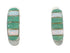 Southwestern Turquoise Opal Inlay Sterling Silver Post Hoop Earrings RX66106