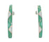Southwest Turquoise Opal Genuine Sterling Silver Post Hoop Earrings RX66135