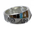 Multicolor Inlay Authentic Sterling Silver Water Wave Ring Size 5-1/2 RX82126