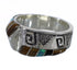 Multicolor Inlay Authentic Sterling Silver Water Wave Ring Size 5-1/2 RX82126