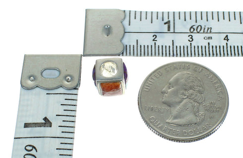 Sterling Silver Multicolor Inlay Southwest Bead Pendant RX65964