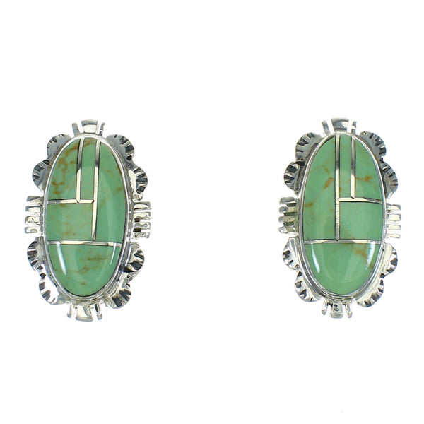 Southwestern Turquoise Silver Post Earrings AX67629
