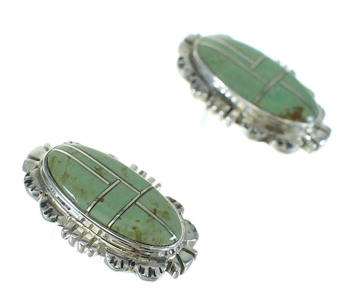 Southwestern Turquoise Inlay Silver Post Earrings AX67759