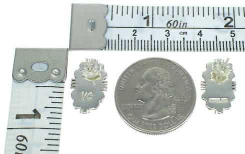 Southwestern Turquoise Inlay Silver Post Earrings AX67759