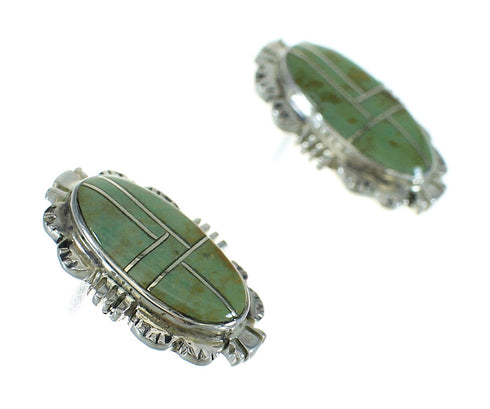 Southwest Turquoise Inlay Silver Post Earrings AX67760