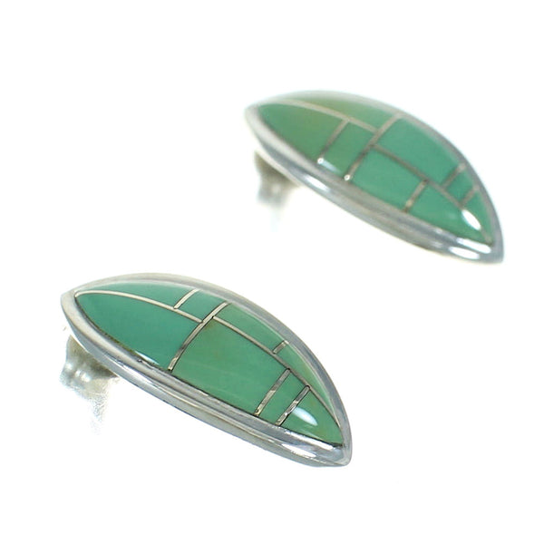 Silver Southwestern Turquoise Inlay Jewelry Post Earrings AX67771