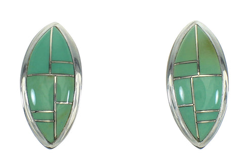 Silver Southwestern Turquoise Inlay Jewelry Post Earrings AX67771