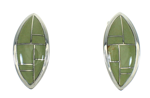 Sterling Silver Southwestern Turquoise Inlay Jewelry Post Earrings AX67773