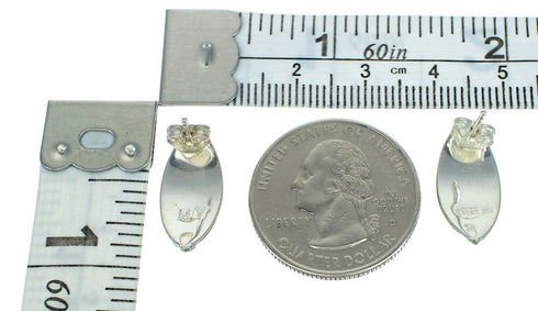 Sterling Silver Southwestern Turquoise Inlay Jewelry Post Earrings AX67773