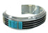 Turquoise Inlay Silver Southwestern Cuff Bracelet AX78145