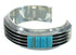Turquoise Inlay Silver Southwestern Cuff Bracelet AX78145