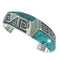 Turquoise Silver Southwestern Water Wave Cuff Bracelet AX78150