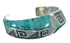 Turquoise Silver Southwestern Water Wave Cuff Bracelet AX78150