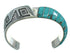 Turquoise Silver Southwestern Water Wave Cuff Bracelet AX78150