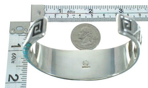 Turquoise Sterling Silver Southwestern Water Wave Cuff Bracelet AX78152