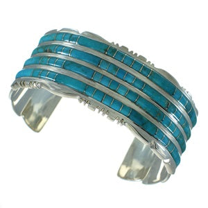 Turquoise Sterling Silver Southwest Cuff Bracelet AX78217