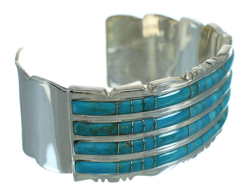 Turquoise Sterling Silver Southwest Cuff Bracelet AX78217