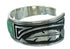 Southwestern Turquoise Sterling Silver Feather Cuff Bracelet AX78279