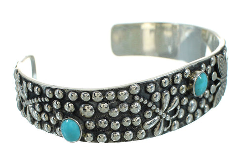 Sterling Silver Turquoise Butterfly And Dragonfly Cuff Bracelet AX78324