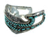 Turquoise Needlepoint Silver Water Wave Jewelry Cuff Bracelet AX78360