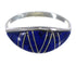 Southwestern Genuine Sterling Silver Lapis Inlay Ring Size 6-3/4 QX68422