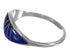 Southwest Genuine Sterling Silver Lapis Inlay Ring Size 7-1/4 QX68423