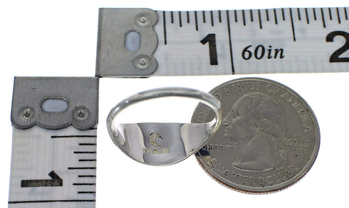 Southwest Authentic Sterling Silver Lapis Inlay Ring Size 5-3/4 QX68419